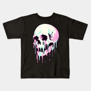 Pastel dripping skull Kids T-Shirt